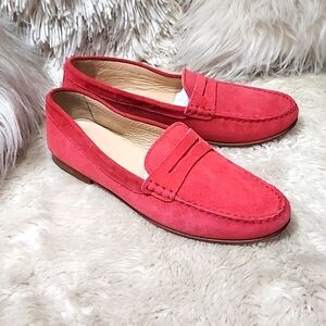 J. Crew Coral Suede Penny Loafers